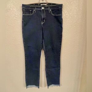 Levi’s 314 Women's Dark Wash Shaping Straight Leg Jeans with Raw Hem